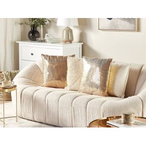 ASTER - Sierkussen set van 2 - Goud - 45 x 45 cm - Polyester