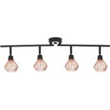 Wandlamp 4 lampen koperen metalen fitting verstelbaar industrieel