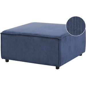 Ottomaan blauw voetenbank corduroy gestoffeerd vierkant voetenbankje modern design woonkamer