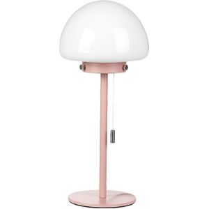 Tafellamp roze metalen basis lampenkap trekkoord minimalistische stijl kantoor bureaulamp