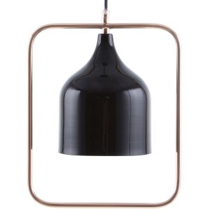 Plafondlamp zwart metaal 121 cm pendant koperen frame industrieel