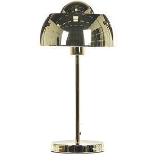Tafellamp leeslamp goud metaal ronde basis ronde lampenkap industrieel ontwerp