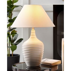 Tafellamp voet keramiek sfeerverlichting zwart lampenkap beige Celeste