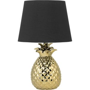 Tafellamp goud keramiek 52 cm stoffen schaduw wit ananasvoet snoer met schakelaar moderne minimalistische stijl