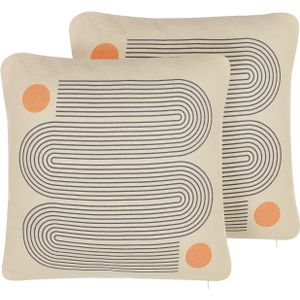 CALIBRACHOA - Sierkussen set van 2 - Beige - 45 x 45 cm - Polyester