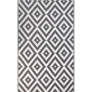 Buitenkleed grijs/wit polypropyleen geometrisch patroon 120 x 180 cm