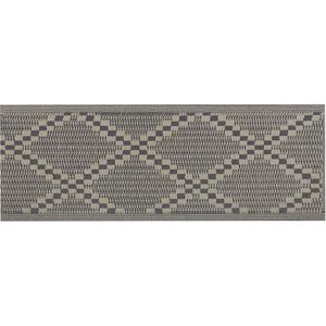 Buitenkleed grijs/bruin polypropyleen geometrisch patroon 60 x 105 cm