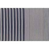 Buitenkleed donkerblauw/wit polypropyleen gestreept 120 x 180 cm