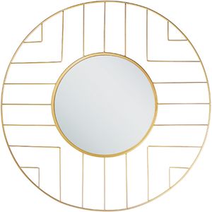 Wandspiegel goud metaal ijzer ø 60 cm rond frame wandmontage woondecoratie accessoire glamour modern