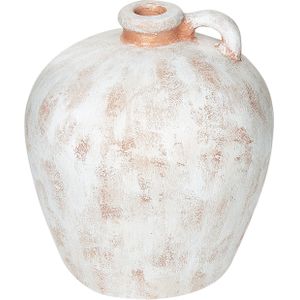 Decoratieve vaas wit terracotta 30 cm handgemaakt verweerd effect traditioneel design home decoratie woonkamer