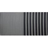 Buitenkleed zwart/wit polypropyleen gestreept 90 x 180 cm