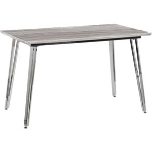 Eettafel met zilveren poten MDF blad met marmereffect Rechthoekig 120 x 70 cm Capaciteit voor 4 personen Modern Design