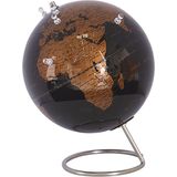 Decoratieve wereldbol zwart/koper synthetisch materiaal RVS 25 cm ⌀ rond modern met magneten