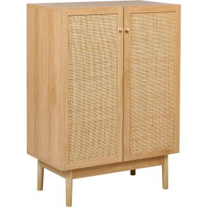 Dressoir 2-deurs spaanplaat licht dennenhout rustieke stijl