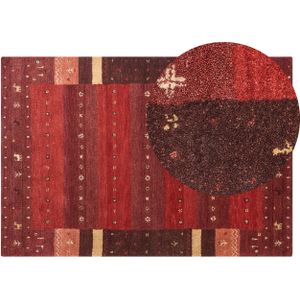 SINANLI - Modern vloerkleed - Rood - 140 x 200 cm - Wol