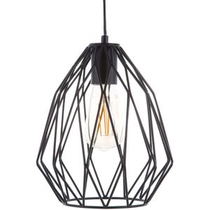 Hanglamp 1-lichts plafondlamp zwart kooi draad lampenkap opengewerkt industriële