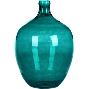 Bloemenvaas Turquoise Glas 39 cm Handgemaakte Decoratieve Ronde Bolvorm Tafeltje Home Decoratie Modern Design