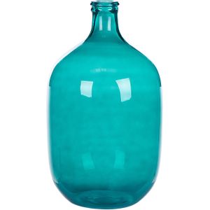 Bloemenvaas turquoise glas 48 cm handgemaakte decoratieve rond tafeltje decoratie modern design