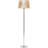Staande lamp licht hout kleur/zilver 153 cm metaal / mdf plaat 1-lamp snoer met schakelaar voor woon- en eetkamer Modern design