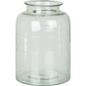 Bloemenvaas Lichtgroen Glas 35 cm Handgemaakt Decoratief Cilindervorm Tafelblad Woondecoratie Modern Design