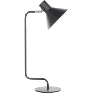 Tafellamp Zwart IJzer Polyester 51 cm Cone Lampenkap Nachtkastje Verlichting Slaapkamer Woonkamer Modern