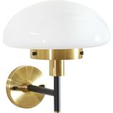 Wandlamp Zwart Goud Wit Glas IJzer 32 cm Halve Bollenkap Nachtkastje Verlichting Slaapkamer Woonkamer Retro Klassiek