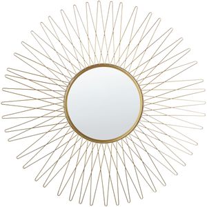 Wandspiegel Goud Metaal Rond 70 cm Zonnestralen Decoratie Glamour Woonkamer Slaapkamer