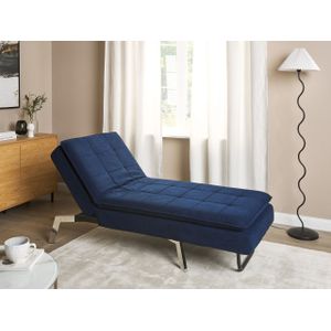 Chaise Longue - Blauw - Polyester - Verstelbare Rugleuning