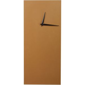 Wandklok goud ijzeren frame 22 x 50 cm geschilderde afwerking rechthoekige minimalistisch modern ontwerp woonaccessoire