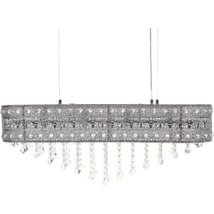 Kroonluchter zilver ijzer chromen afwerking hanglamp met kristallen verlichting glamour stijl