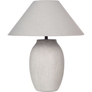 Tafellamp grijs keramische basis stoffen linnen lampenkap nachtlamp tafellamp verlichting