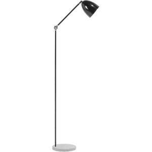 Staande lamp zwart metaal 165 cm beton basis verstelbare arm verstelbare lampenkap industrieel