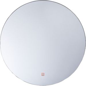 Badkamerspiegel zilver glas met LED-verlichting achter de spiegel anti condens 60 cm ø rond modern