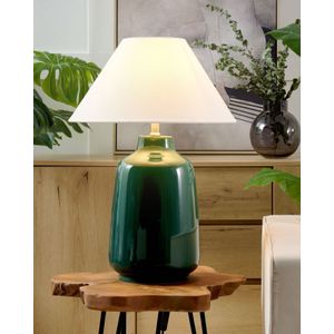 Tafellamp voet keramiek sfeerverlichting lampenkap wit donkergroen Careta