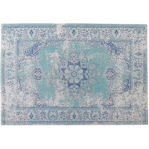 ALMUS - Laagpolig vloerkleed - Blauw - 160 x 230 cm - Katoen