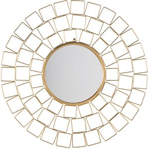 Wandspiegel goud metaal glas rond 90 cm zon optiek glamour