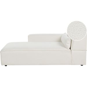 Chaise longue rechtszijdig wit bouclé synthetische poten rechts modern woonkamer gestoffeerd