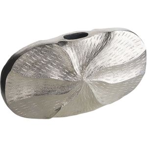 Bloemenvaas zilver aluminium 21 cm handgemaakte brede vorm decoratieve accessoires voor woonkamer slaapkamer hal entreegebied