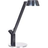 LED Bureaulamp Zilver Metalen Tafel Verlichting Leescomputer Lamp Verstelbare Arm Dimmer Kleurtemperatuur USB Poort