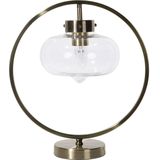 Tafellamp goud zwart metaal 40 cm lampenkap glas cirkelvormig modern minimalistisch ontwerp