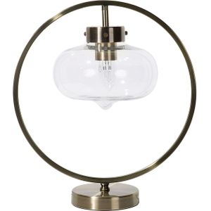 Tafellamp goud zwart metaal 40 cm lampenkap glas cirkelvormig modern minimalistisch ontwerp