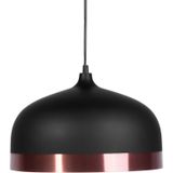 Hanglamp 1-lichts plafond zwart ronde lampenkap elegant