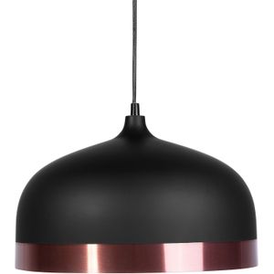 Hanglamp 1-lichts plafond zwart ronde lampenkap elegant