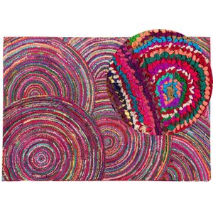 Vloerkleed multicolor katoen polyester 160 x 230 cm geweven handgemaakt boho