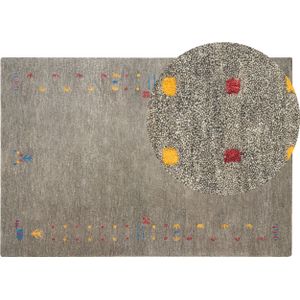 SEYMEN - Modern vloerkleed - Grijs - 140 x 200 cm - Wol