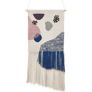 Wandhanger meerkleurig katoen polyester handgeweven met kwastjes geometrisch patroon wanddecoratie boho stijl woonkamer slaapkamer