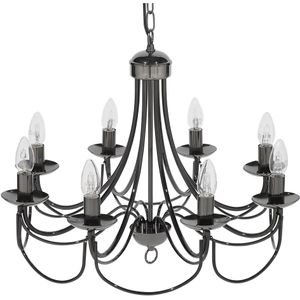 Kroonluchter zwart metaal 8-lampen vintage glamour stijl hanglamp ontwerp