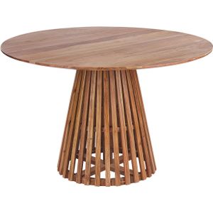 Eettafel donkerhout acaciahout 120 cm rond voor 4 personen moderne keuken eetkamer