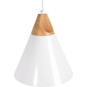 Hanglamp 1-lichts lichte witte kegel lampenkap modern