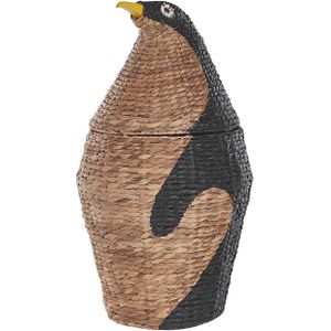 Rieten pinguin mand naturel water hyacint geweven speelgoedmand kinderkamer accessoires opbergmand